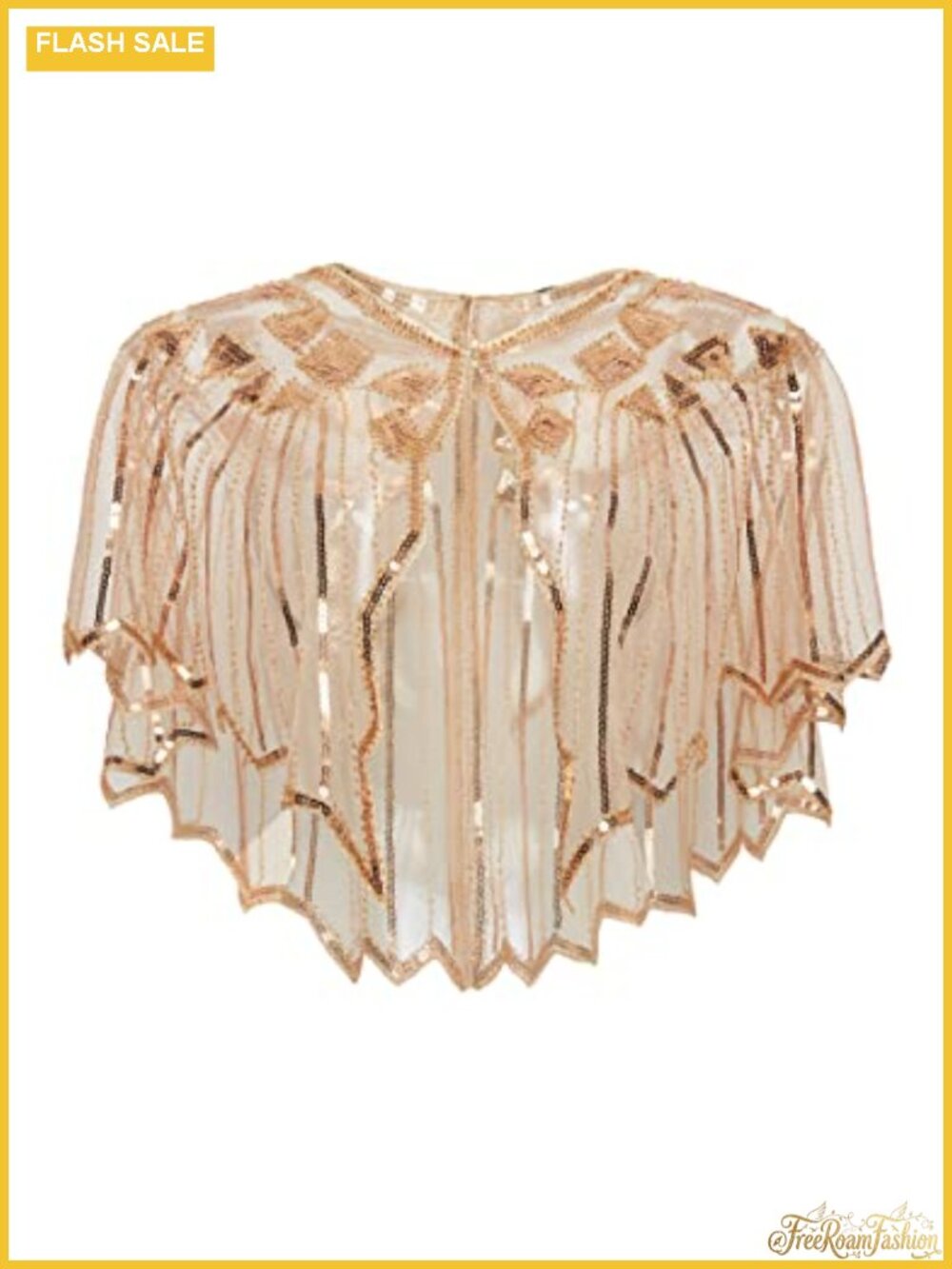 BABEYOND 1920s Shawl Wrap Sequin Beaded Evening Cape Bridal